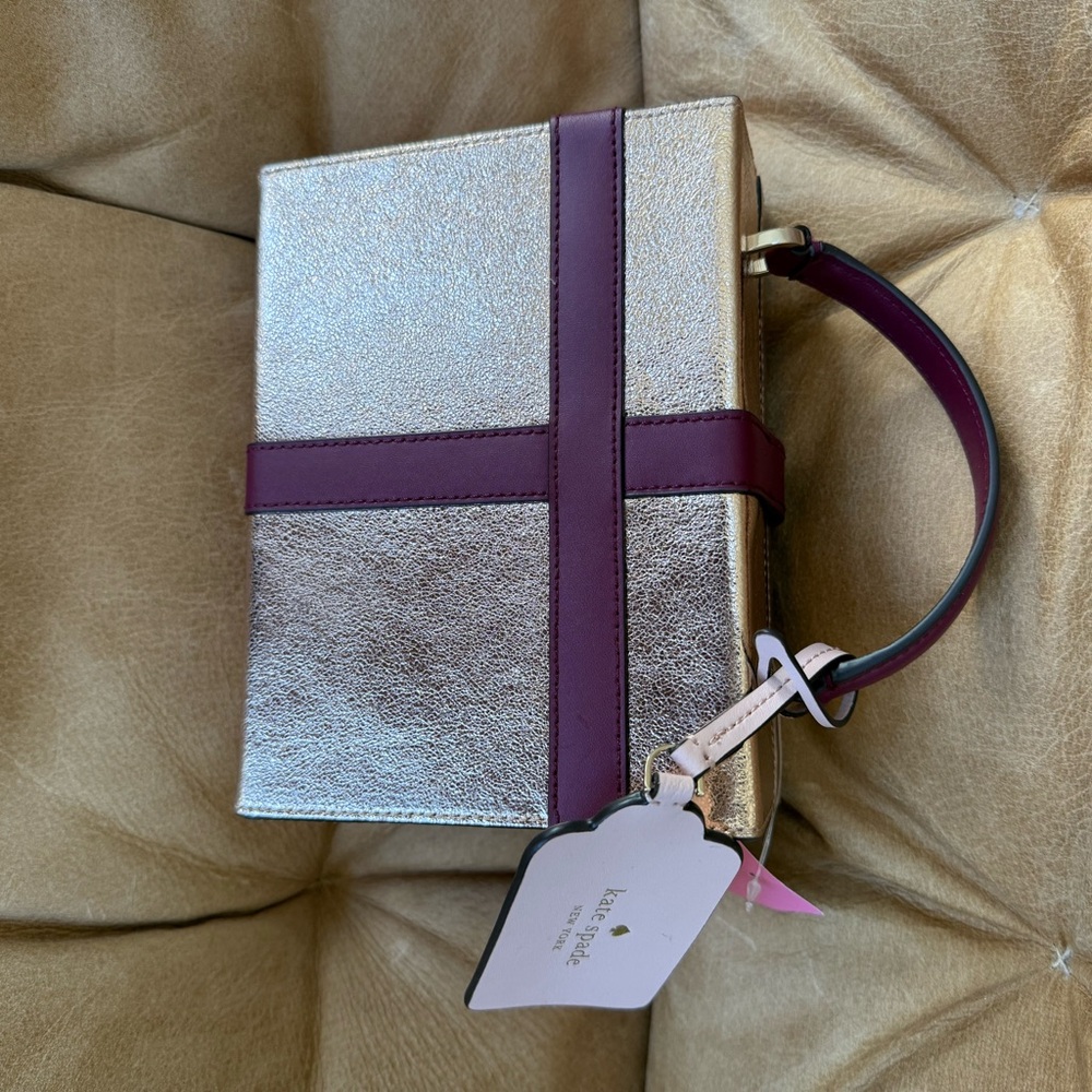 Kate Spade Elegant Rose Gold and Burgundy Handbag NWT - Picture 2 of 5